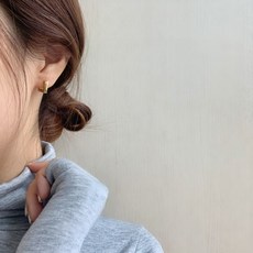 실버사각링귀걸이