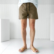 로니제이 남자 남녀공용 여름 스윔팬츠 매쉬 속바지 방수 워터 밴딩 수영복 반바지, 브라운(데져트)
