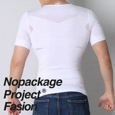 노패키지 프로젝트 NPF 남자 보정 반팔 속옷 [남성 이너핏 뱃살 체형 보정속옷 가슴 압박 이너 보정티 티셔츠]