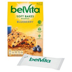 [영국발송] 4팩 5개입 벨비타 브렉퍼스트 소프트 베이크 블루베리 비스킷 Belvita Breakfast Soft Bakes Blueberry 250G, 4개