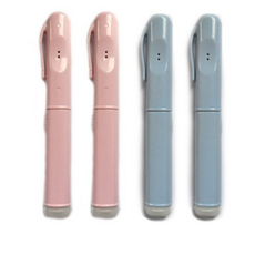 트래블이지 휴대용 올인원 치약 칫솔 핑크 2p + 블루 2p세트, 2세트
