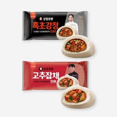 삼립 간식 호빵 총 셰프 에디션 총2개 고추 잡채 호빵 1봉 흑초 강정 호빵 1봉, 300g