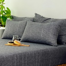 SCOHOme MONK系列枕頭套枕芯組, 炭灰色, 1組