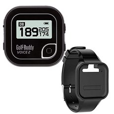 GolfBuddy는 모자 GPS 및 레이저 거리계 14 시간의 배터리 수명 방수 및 무료 평생 수업 (검은 색) 및 실리콘 팔찌 (검은 색)를 위해 Voice 2 골프 내비게이션 GPS에 클립되었습니다., 본상품