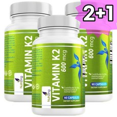 NutriZing 비타민 K2 MK7 600mcg 90정 3개, 기본, 90개