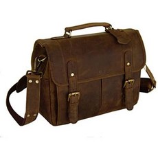 Vintage Rustic Look Leather Camera Messenger Bag by BASIC GEAR for DSL, 상세내용참조