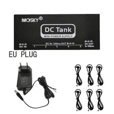 Mosky DC Tank 9V 기타 페달 전원 공급 장치 6 이펙트 페달 용 절연 출력 미니 기타 액세서리, 하나, EU Plug, 1개 - dcktimesync