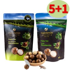 [5+1] 호주 해피넛 마카다미아 까먹는 통 마카다미아, 로스티드225g, 12개, 225g