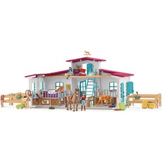 Schleich Horse Club 7피스 말 놀이 세트 여아 및 남아용 만 5세 이상 호숫가 승마 센터용 마구간 연장, 01 호숫가 라이딩 센터, 1개
