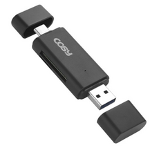 코시 타입C OTG USB3.0 PC겸용 카드리더기, 0 CR3331C, 블랙, 2개