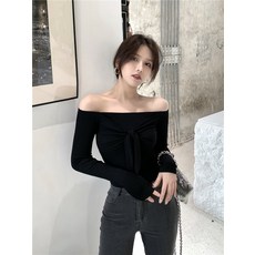 W2495 여성 루즈핏 오프숄더 니트 스웨터