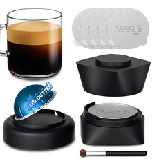 NESSUS 재사용 가능한 네스프레소 버츄오 포드용 리필 키트 씰용 뚜껑 퀵 오프너 알루미늄 호일 50개 탬프 앤 프레스 캡슐 홀더 브러시 386153