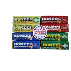 Emporium Candy Honees Cough Drop Assortment - 멘솔 밀크 오리지널 레몬 꿀 - 각 맛의 2 바 냉장고 자석, 상세 설명 참조0