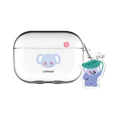 동물칭구들 에어팟프로 / 에어팟프로 2세대 시리즈 클리어 케이스+키링 세트, 코끼리, AirPods Pro(2세대), 1개