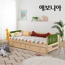 [단일] 에보니아 레이 투톤 데이베드 서랍형 매트포함, 서랍형 매트포함 내추럴
