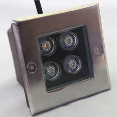 고출력 방수 LED 지하 조명 4W IP68 야외 지상 정원 경로 바닥에 묻힌 마당 스폿 조경, [03] 빨간, [02] DC12V, 1개