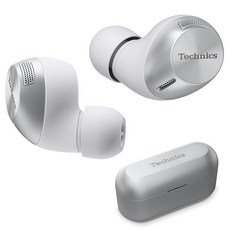 Technics HiFi 트루 와이어리스 멀티포인트 블루투스 이어버드 II 액티브 노이즈 캔슬링 3가지 장치 멀티포인트 연결 인상적인 통화 품질 LDAC 호환 EAH-AZ, Silver