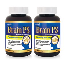 Herba 포스파티딜세린 캐나다 Brain PS 90정X2병 뇌영양제 (PS) 캐나다 식약처인증, 2병/90캡슐