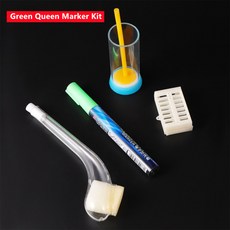 양봉가 퀸 벌 마커 키트 병 포함 케이지 파이프 캡처 장치 8 가지 색상 옵션 펜 1 세트, Green Marker Kit, 1개