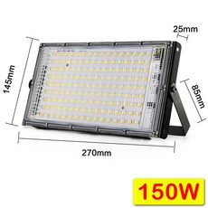 LED 투광 조명 IP65 방수 AC 220V 야외 반사판 가로등 벽 50W 100W 150W, 1PC, Cool White 5500-7000K, 1개
