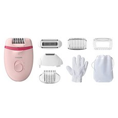 Philips Satinelle Essential Epilator Corded Hair Removal with 5 Accessories Including Trimming and, Compact epilator with 5 attach