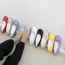 럭슈/리본로퍼 에나멜단화 여성플랫 3cm 225~250