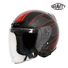 그라비티 G-7 블랙/레드 / 초경량 가성비 헬멧, 블랙 + 레드