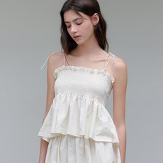 아워코모스 comos 1177 smocking waffle top blouse (cream)