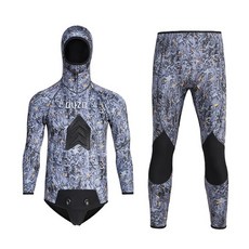 남자 스피어 낚시 잠수복 5mm 네오프렌 CR 다이빙 슈트 피부 사냥 오픈 셀 냉수 수영복, S, 01 2pcs wetsuit 5mm_01 S