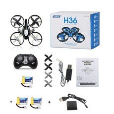 드론 부품 수업 실습용 미니 JJRC H36 RC 마이크로 Quadcopters 2.4G 6 축 헤드리스 모드 한 키 반환 헬리콥터 대 H8 최고의 장난감, [09] H36 Black1bat5 Light - hrx-1635