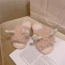 실내화 슬리퍼 여성 신발 학생 겨울 실내 화 만화 기린 플러시