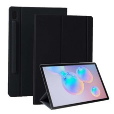 갤럭시탭S6 10.5 마그네틱 S펜슬 수납 케이스 북커버 SM-T860 T865 T866N 케이스나라, 블랙, 1개