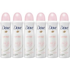 6 Pack Dove Soft Feel Antiperspirant Deodorant Spray 150ml Each 6 팩 Dove Soft Feel 발한 억제제 데오도란트 스프레, 1
