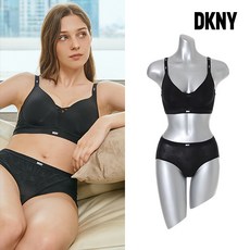 dkny속옷 [DKNY] 시그니처 여성 브라팬티 2종 세트 BK