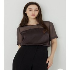 NICE CLAUP 배색 블록 블라우스N242MWB421 38648