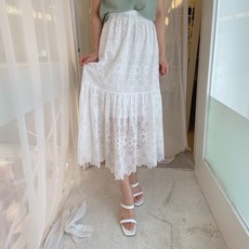 보블리에 / 레이스 펀칭 롱 스커트