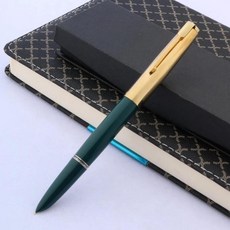 럭셔리 브랜드 Hero 616 329-A 만년필 블랙 그린 스테인레스 스틸 가는 펜촉 0.38mm 사무실 학교 용품 잉크 펜, [2] green golden