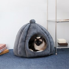 키트니 고양이 쿠션 이글루 숨숨집 하우스, 그레이, 그레이