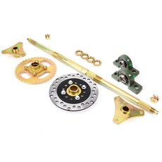 610mm ATV Go Karts 리어 액슬 키트 STD 20mm 캐리어 허브가 포함 어셈블리 160mm 브레이크 디스크 420-37T 체인 스프로킷 quotATV, [02] 빨간