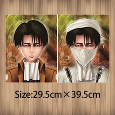 해바라기액자 Eren Mikasa Levi Ackerman Attack on Titan 3D 애니메이션 모션 렌티큘러 프린트 포스터 방 장식 월 아트 프레임 없음, [03] P-AOT3