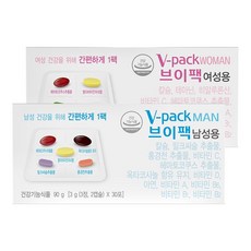 안국약품 브이팩 V-PACK 남성용+여성용 멀티비타민 각1박스, 76.5g, 2박스 국약품 브이팩 V-PACK 남성용+여성용 멀티비타민 각1박스