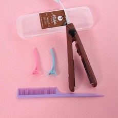 미니고데기 미니 헤어고데기 생머리 겸용 매직기 침실 휴대 편리함 웨이브 곱슬머리 매직기기여성, 기본, T17-브라운 기쁨 곰+구매 1포기 4