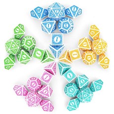 Coyeekn DND Dice Polyhedral Dice 5 Sets of Dragons and Dungeons RPG MTG Table Game Vintage Dice Car, 35pcs