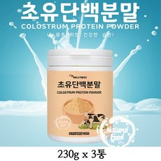 에너데이 미국산 초유단백분말 100% 초유 단백질 보충제 유청가루 프로틴 균형단백질 파우더 면역글로불린G 류신 분말 가루 쉐이크 효능, 3통, 230g