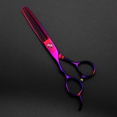 전문 일본 440c 왼손잡이 6 ''pruple 헤어 가위 이발 가위 이발사 makas 절단 가위 미용사 가위, 6인치 숱이