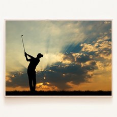 노을진 하늘의 프로 골퍼 아름다운 풍경 사진 Golf 액자