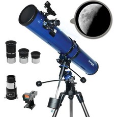 미드 인스트루먼트 – 폴라리스 90mm 조리개 초보자를 위한 휴대용 뒷마당 굴절 천문 망원경 안정적인 독일 적도 GEM 수동 장착 포함 야외 가족의 즐거움, Polaris 114 EQ 반사경 망원경