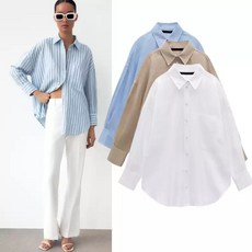 스트라이프셔츠 ZARA 자라 리넨 혼방 848 8176848 8176