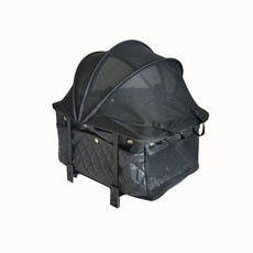 애견유모차 강아지 고양이 대형견 일본 WANRIDE 애완 동물 카우보이 유모차 더블 레이어 개 접이식 자동차 아웃 분리형 유모차 개 산책, 작은 마름모 검정 위