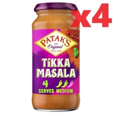 [영국출발] 450ML 4개 파탁스 티카마살라 미디움 소스 Pataks Tikka Masala Medium Sauce